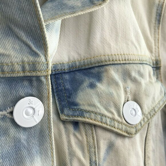 3x1 Womens Tie Dye Denim Jean Jacket Size XS White Buttons - Picture 4 of 7